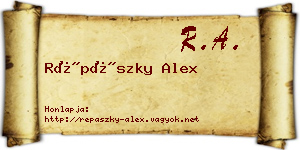 Répászky Alex névjegykártya